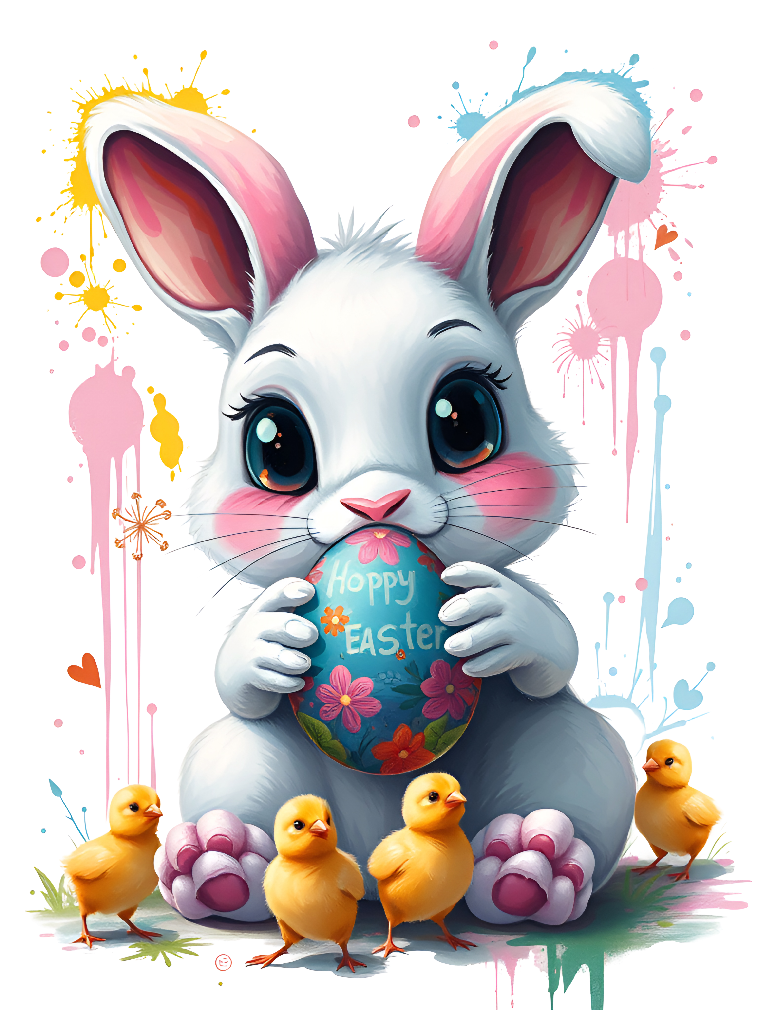 Hoppy Easter Bunny & Chicks Graphic Tee