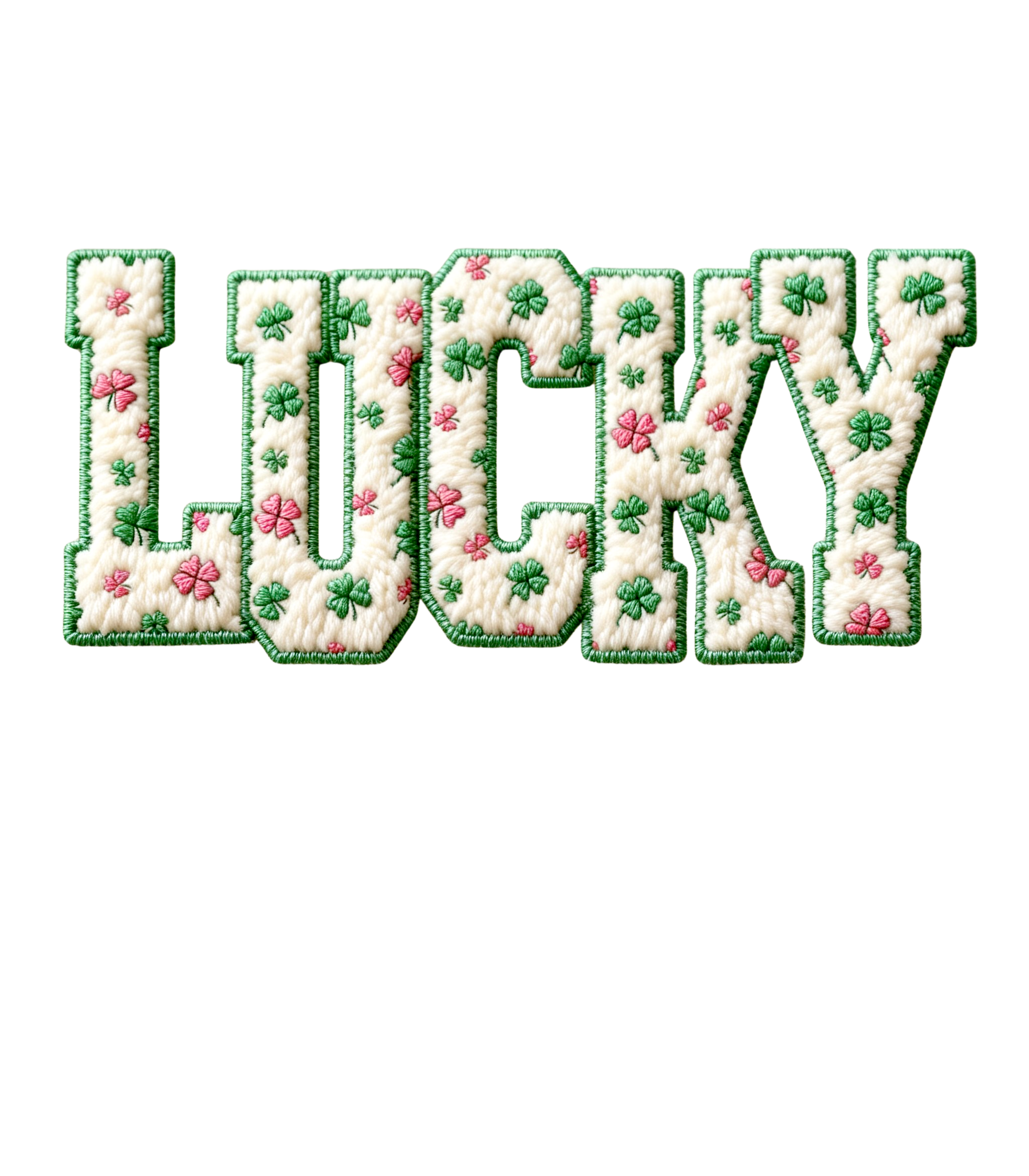 LUCKY St. Patrick's Day Faux Embroidery