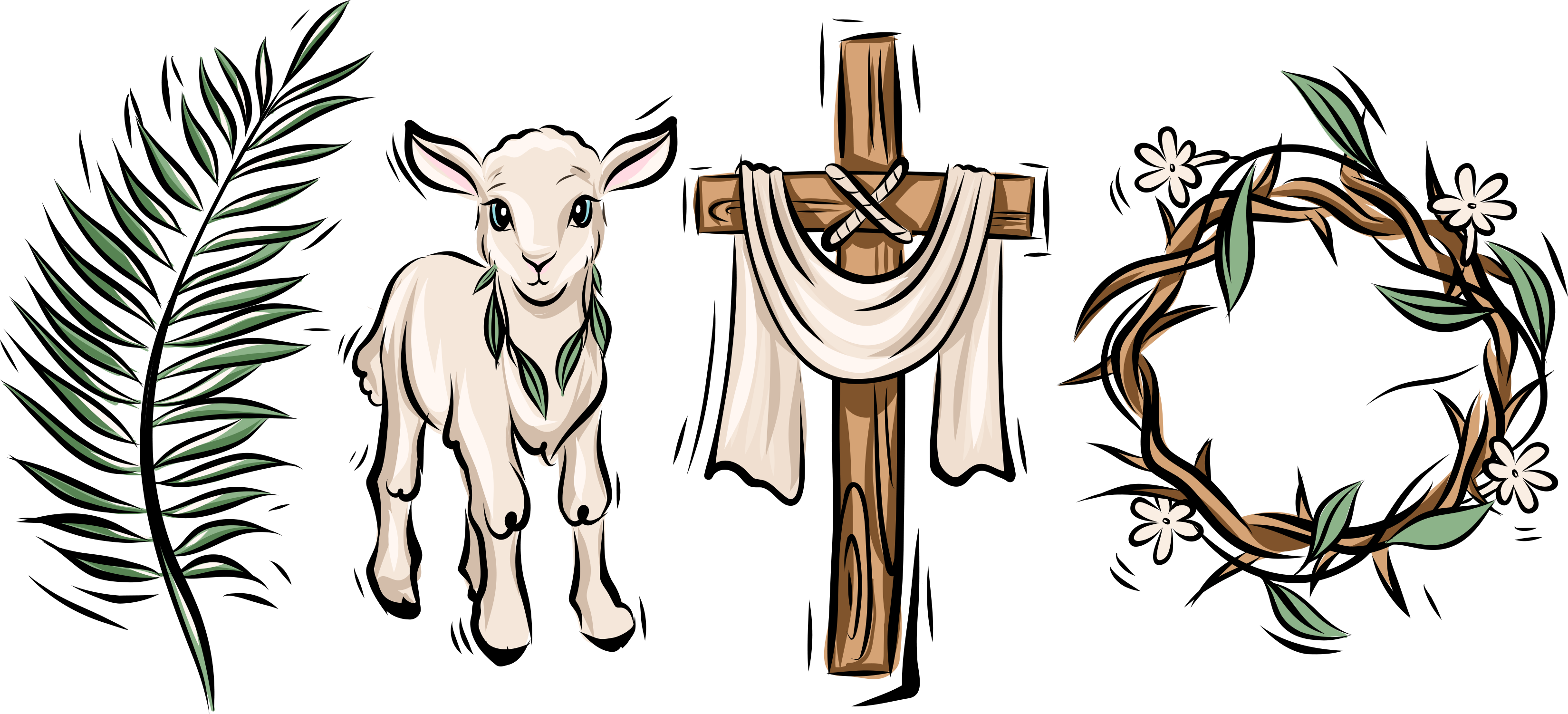 He Is Risen Easter Symbols Graphic Tee