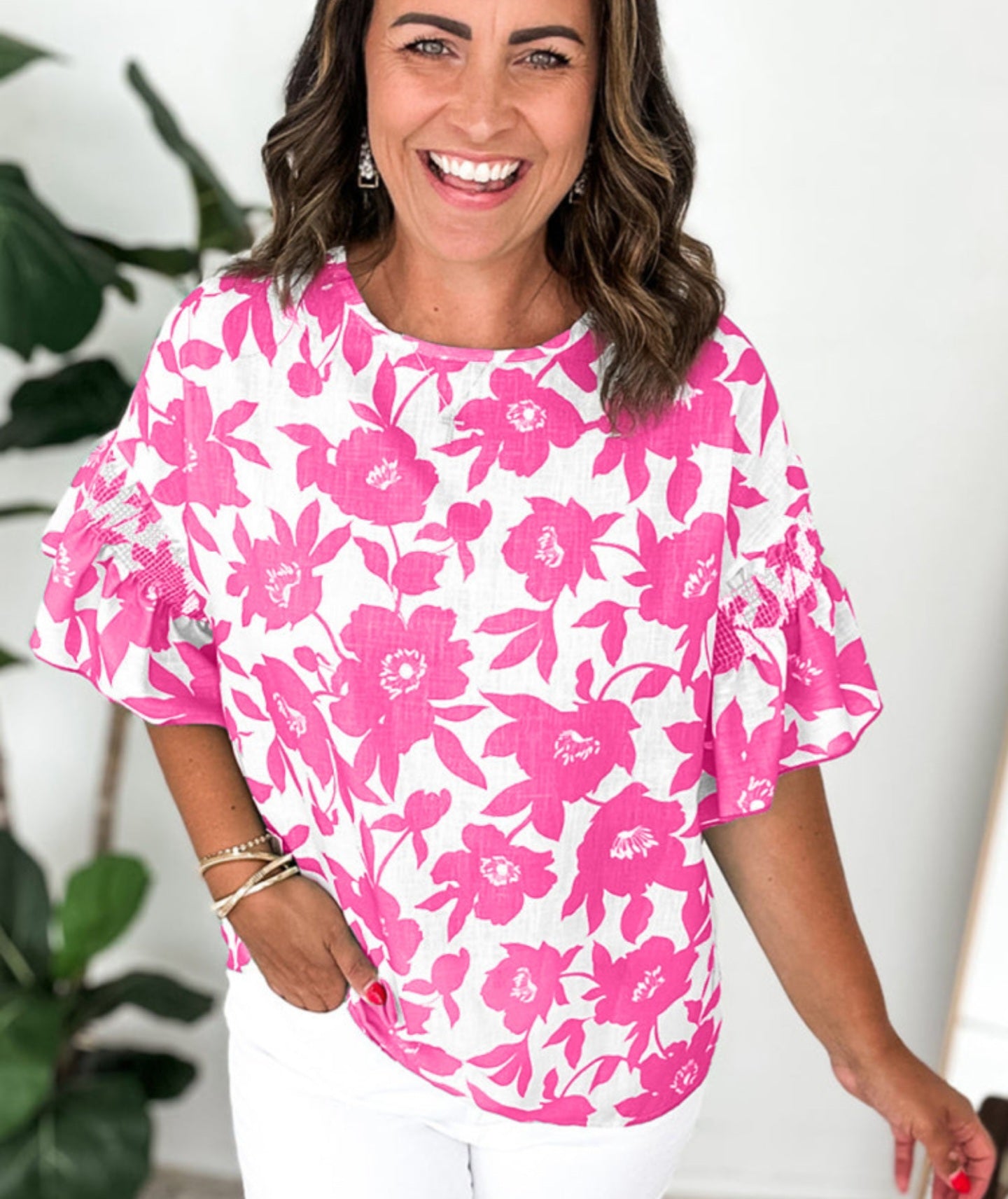 Bloom & Breeze Floral Top [Pink]