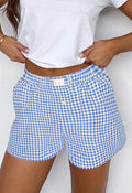 Gingham Dreams Lounge Shorts [BLUE]