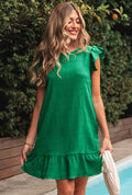 Emerald Flutter Sleeve Dress