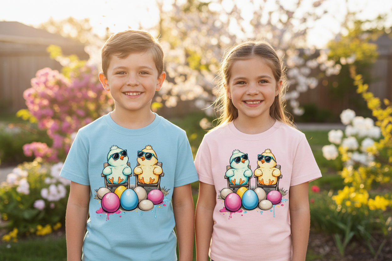 Cool Chicks Easter Tee - Boy & Girl Together