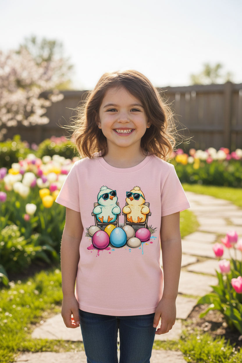 Cool Chicks Easter Tee - Pale Pink Girl