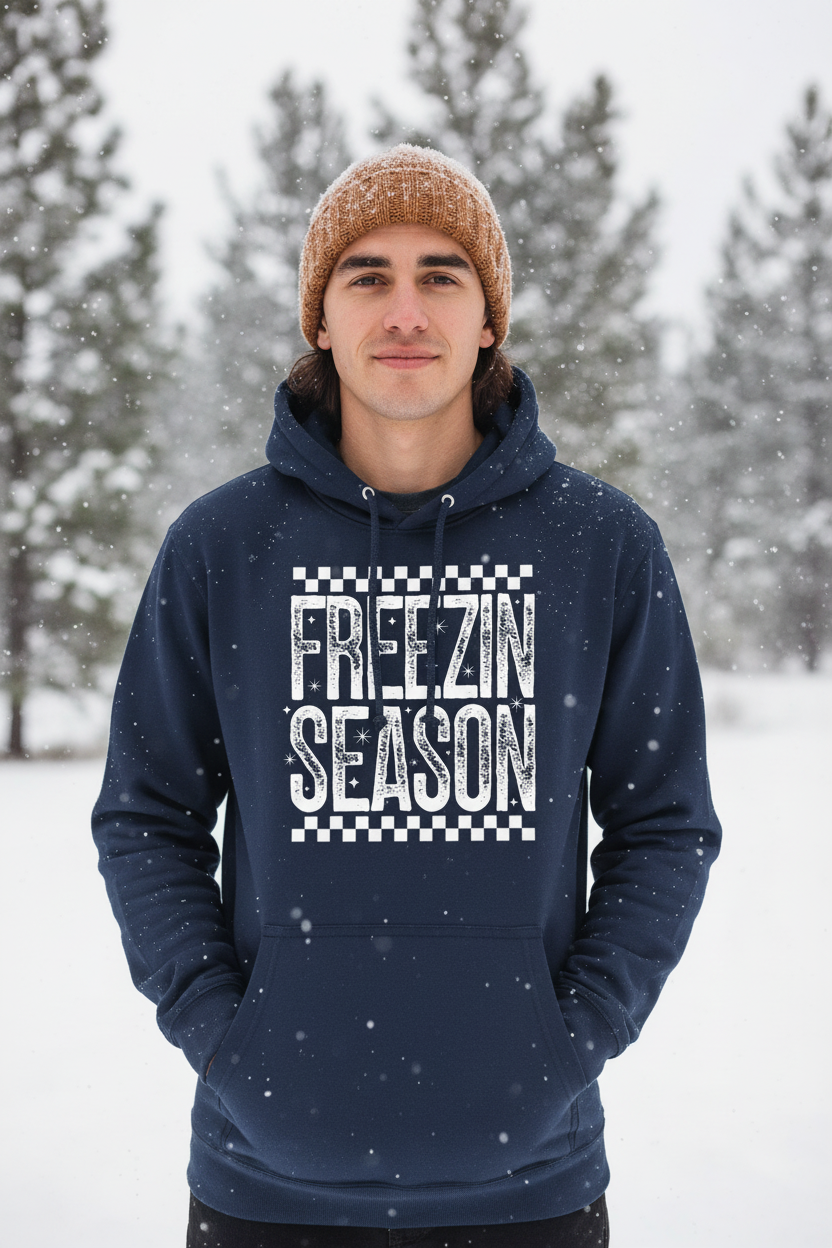 Freezin' Season Navy Hoodie
